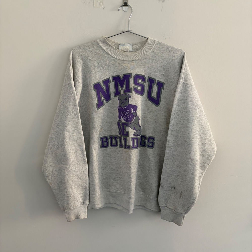 Lee Heavyweight NMSU Bulldogs Crewneck Sweatshirt Grey XL USA
